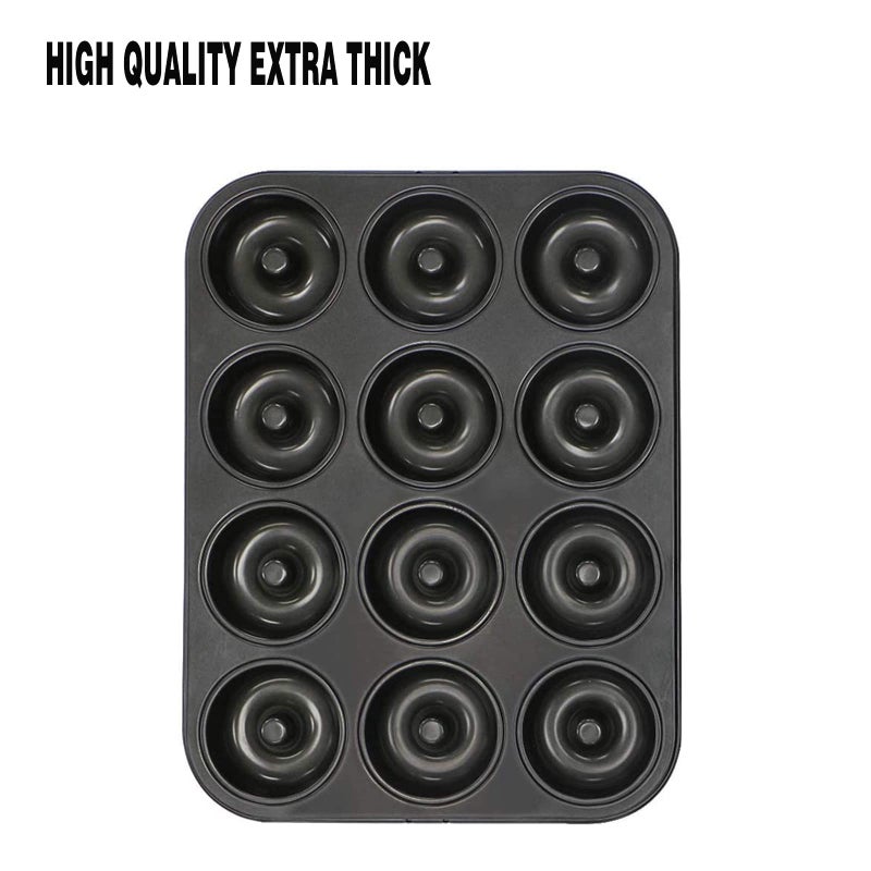 Webake Donut Pan Non-stick Mini Donut Tray Heavy Gauge 2.8 Inch Doughnut Pans for Baking 12-Cavity - Image 4